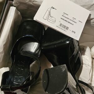 Versace Glossy Black Platform Heels